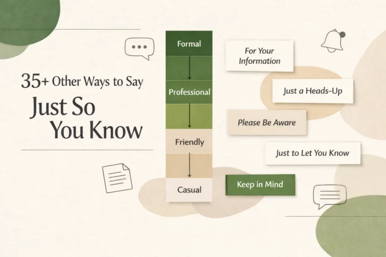 35+ Other Ways to Say Just So You Know