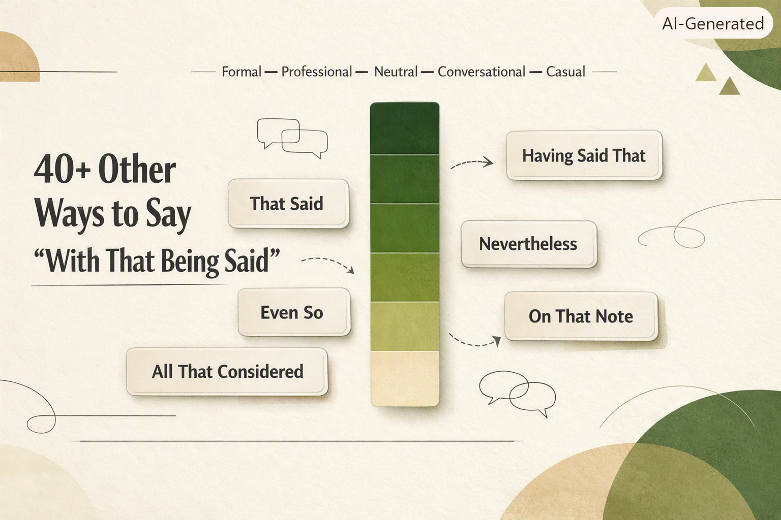 40+ Other Ways to Say "With That Being Said"
