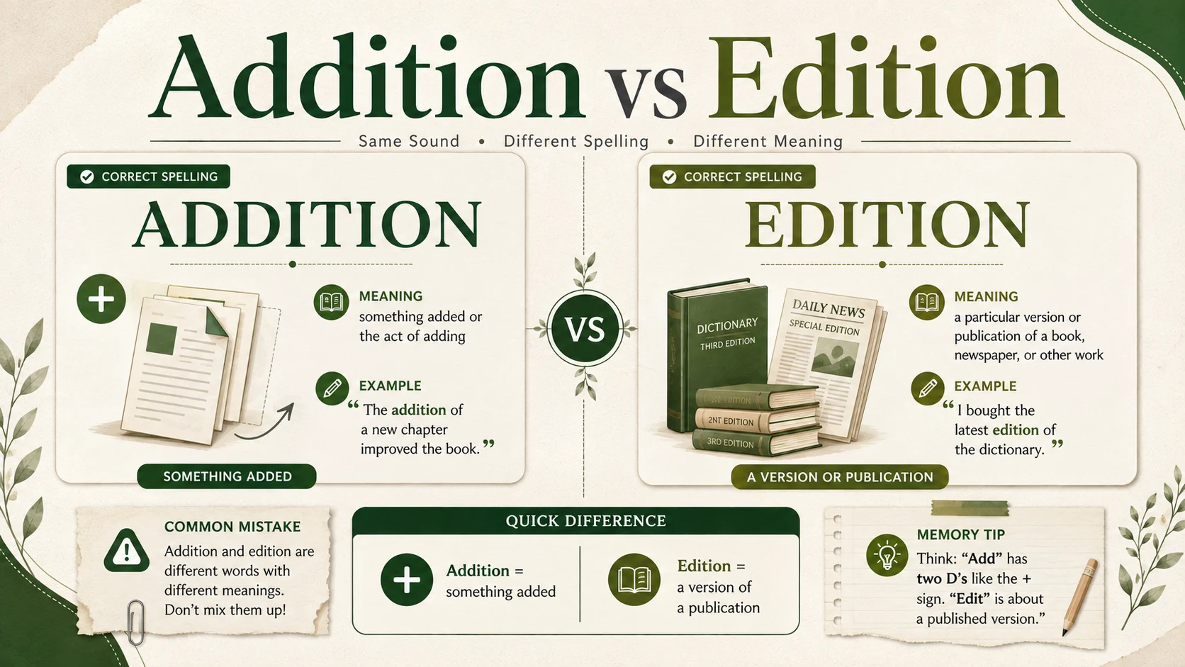 Addition vs Edition