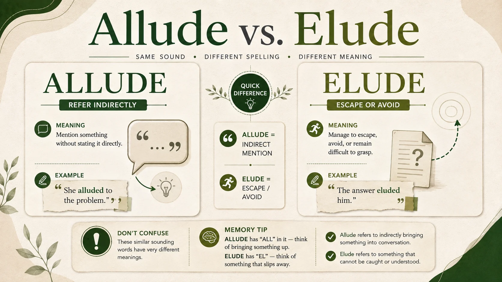 Allude vs. Elude