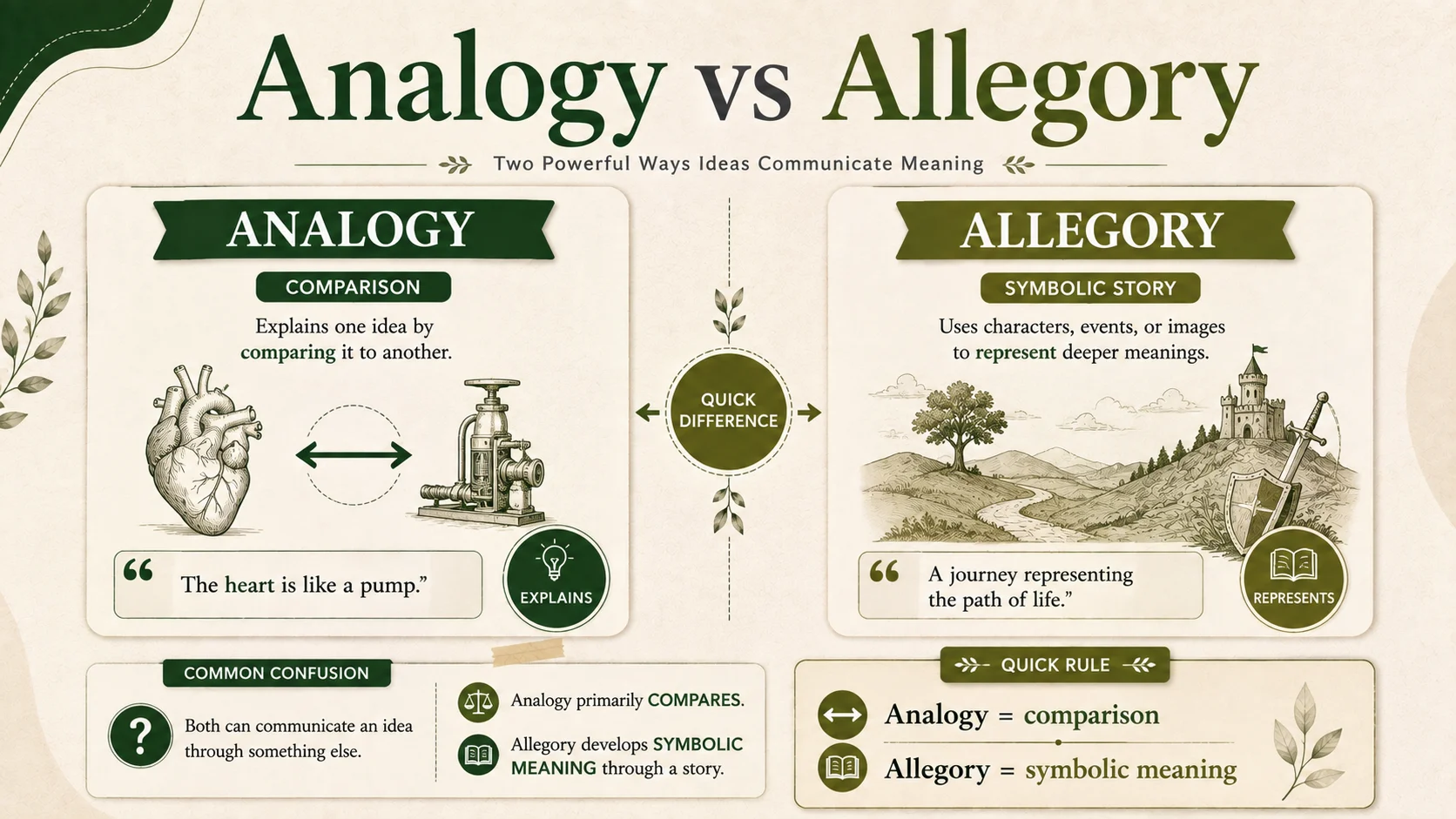 Analogy vs Allegory