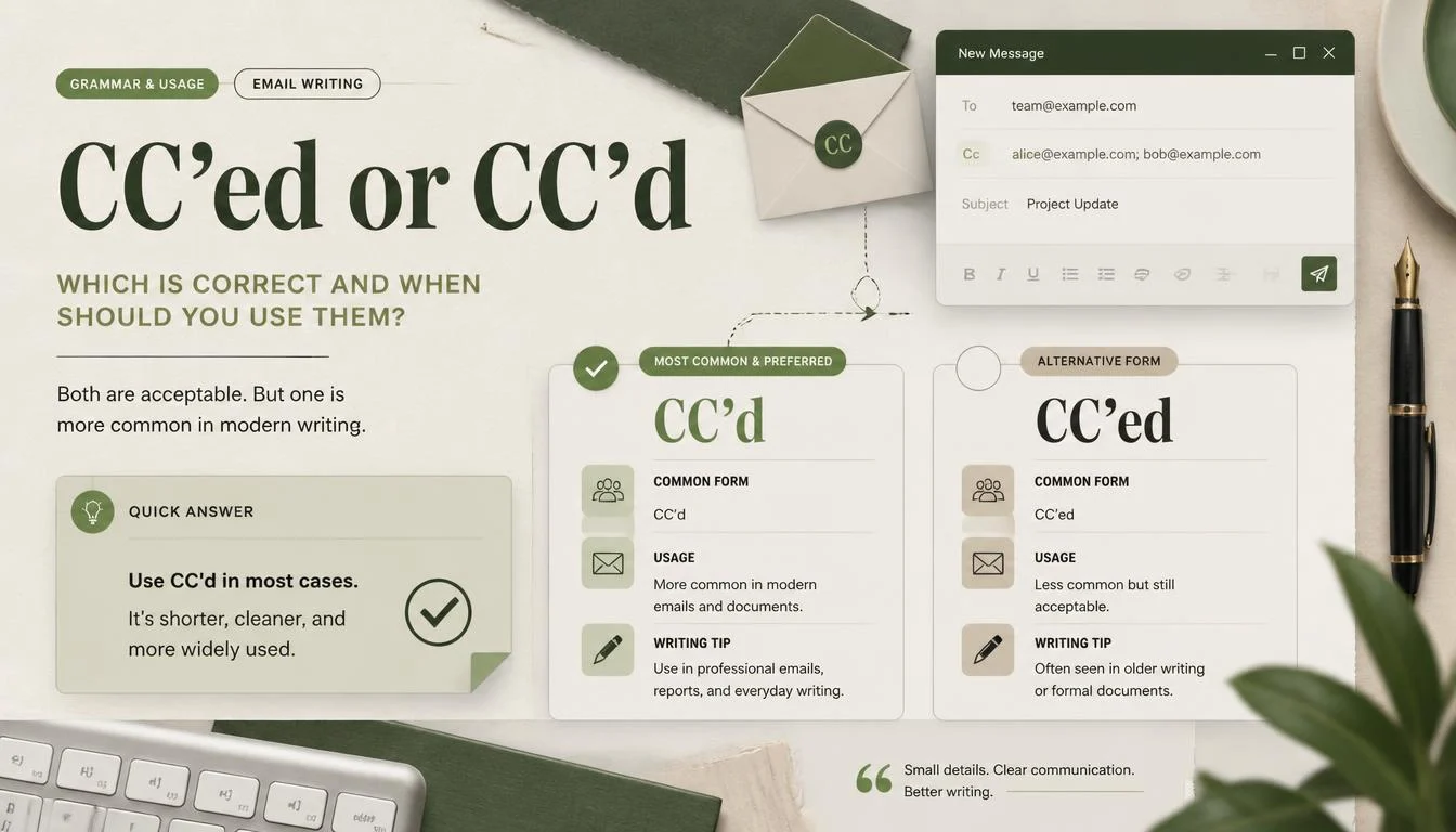 CC'ed or CC'd