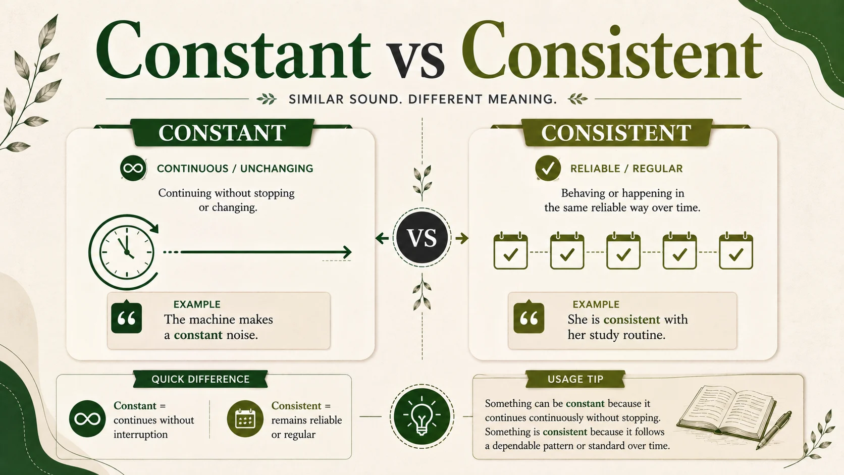 Constant vs Consistent