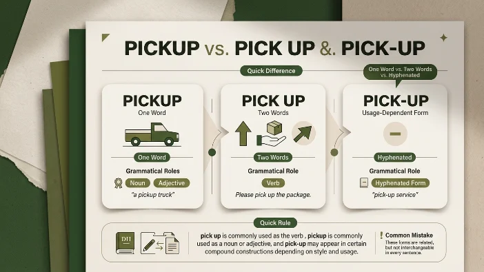 Pickup vs. Pick Up vs. Pick-up