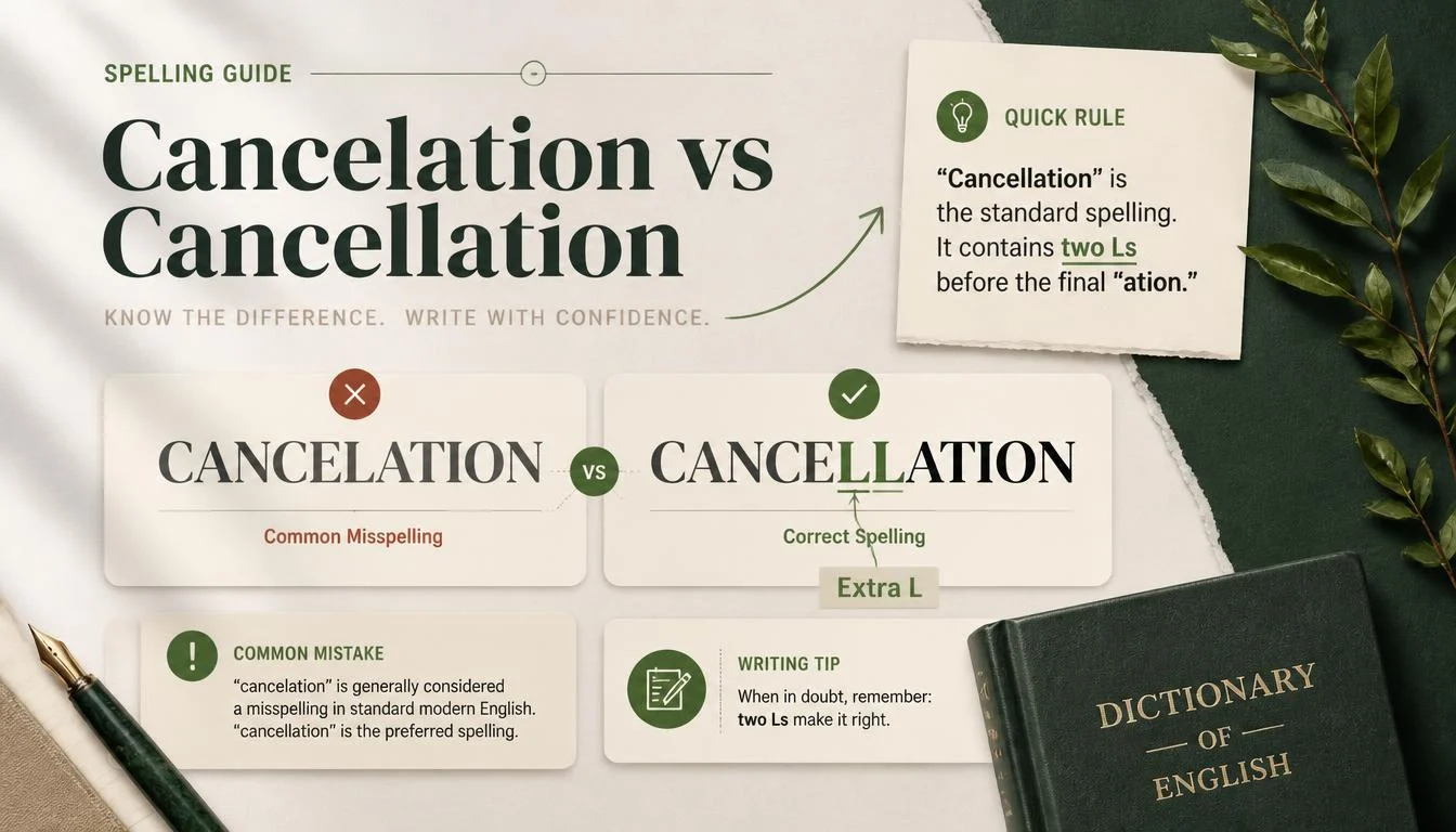 Cancelation vs Cancellation