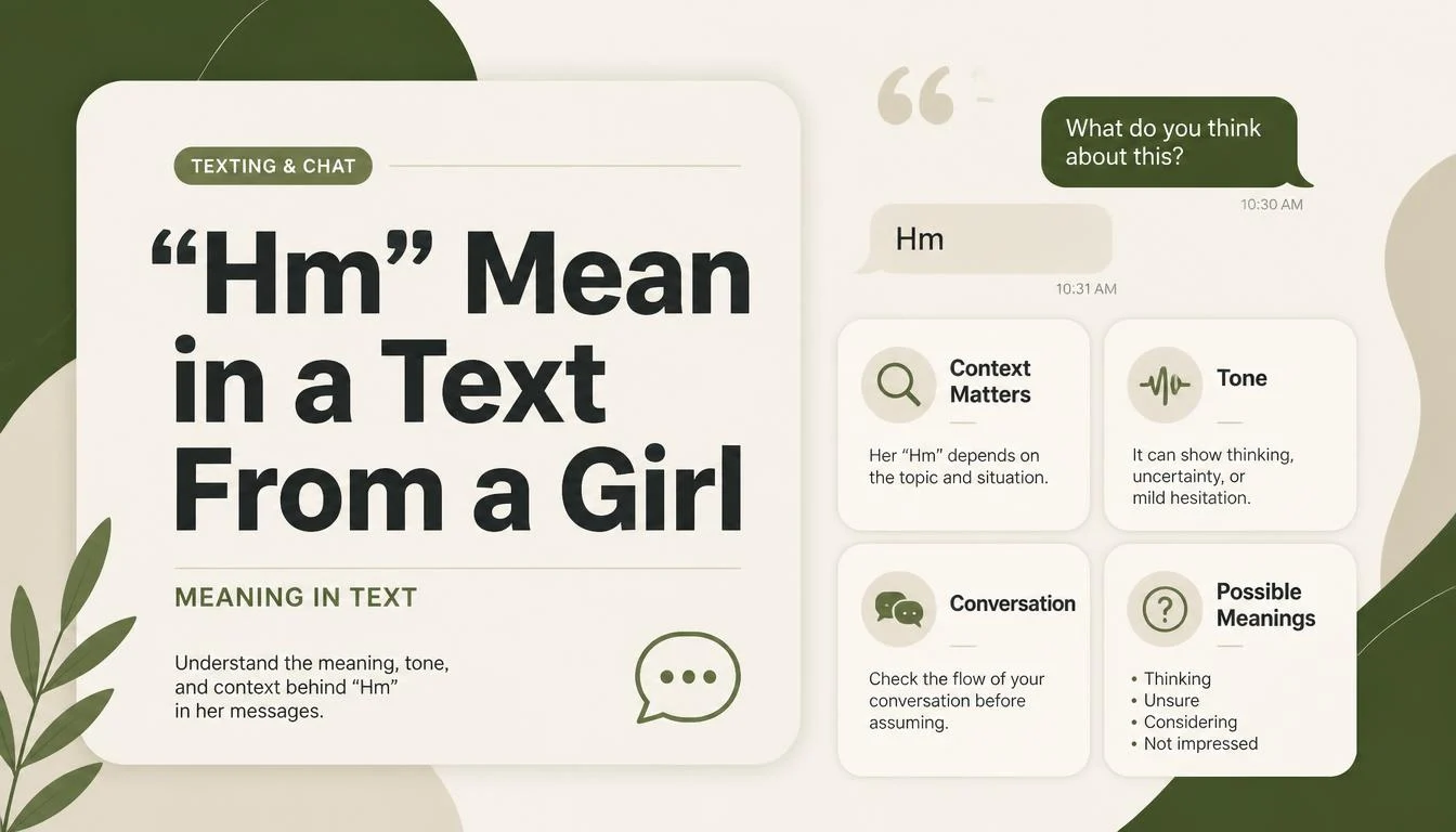 "Hm" Mean in a Text From a Girl